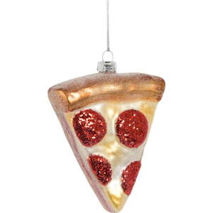 Skleněná ručně vyrobená vánoční ozdoba 10 cm Pizza Slice – Sass & Belle