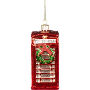 Skleněná ručně vyrobená vánoční ozdoba 11 cm Phone Box – Sass & Belle