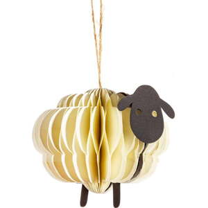 Papírová ručně vyrobená vánoční ozdoba 9 cm Sheep Honeycomb – Sass & Belle