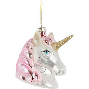 Skleněná ručně vyrobená vánoční ozdoba 9 cm Pink Shimmer Unicorn – Sass & Belle