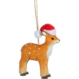 Dřevěná ručně vyrobená vánoční ozdoba 10 cm Deer – Sass & Belle