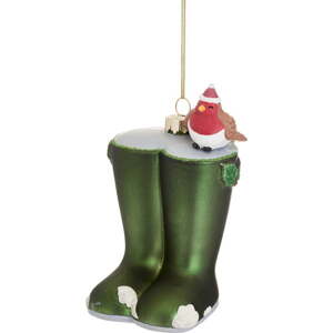 Skleněná ručně vyrobená vánoční ozdoba 12 cm Christmas Wellies – Sass & Belle