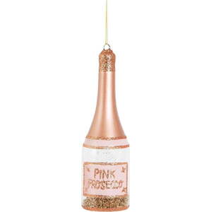 Skleněná ručně vyrobená vánoční ozdoba ø 5 cm Pink Prosecco – Sass & Belle