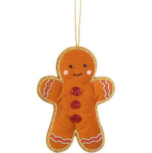 Textilní ručně vyrobená vánoční ozdoba 10 cm Gingerbread – Sass & Belle