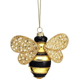 Skleněná ručně vyrobená vánoční ozdoba 7 cm Bee – Sass & Belle