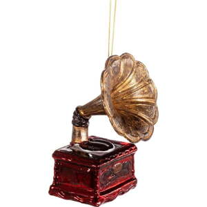 Ručně vyrobená vánoční ozdoba 11 cm Gramophone – Sass & Belle