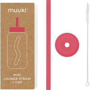 Silikonové brčko s čistícím kartáčkem/s víčkem Watermelon High – Muuki