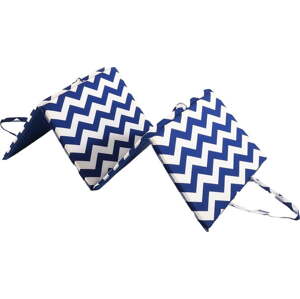 Bílo-modrý zahradní podsedák na lehátko 49x137 cm Zig Zag – B.E.S.