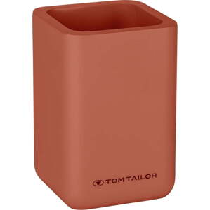 Oranžový kelímek na zubní kartáčky z polyresinu Tom Tailor T-Rounded – Wenko