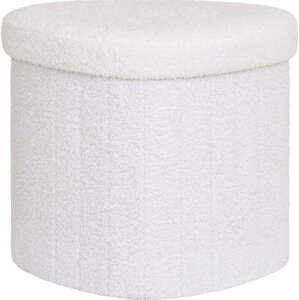 Bílý taburet z textilie bouclé Medford – House Nordic