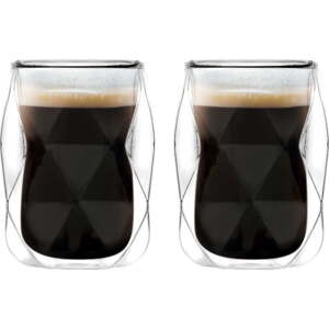 Dvoustěnné hrnky na espresso v sadě 2 ks 100 ml Geo – Vialli Design