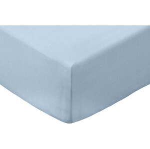 Modré napínací prostěradlo z bavlněného perkálu 185x200 cm Cotton Percale – Bianca