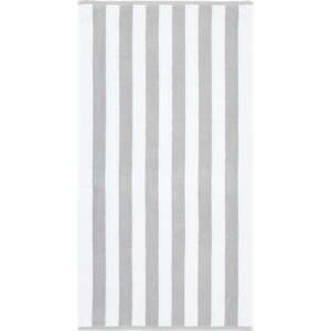 Bílo-šedá froté bavlněná osuška 90x140 cm Reversible Stripe – Bianca