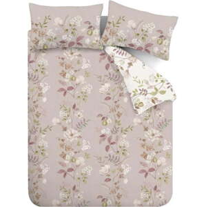 Růžové bavlněné prodloužené povlečení na dvoulůžko 260x220 cm Francesca Floral – Bianca