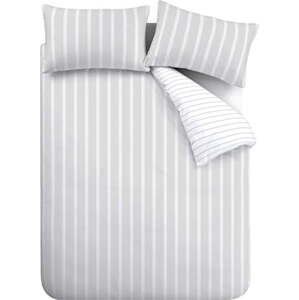 Šedé bavlněné povlečení na jednolůžko 135x200 cm Ashford Stripe – Bianca