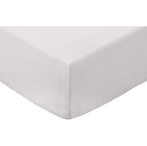 Šedé napínací prostěradlo z bavlněného perkálu 185x200 cm Cotton Percale – Bianca