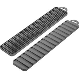 Šedá plastová odkapávací podložka na nádobí 42x8 cm Gravity – Metaltex
