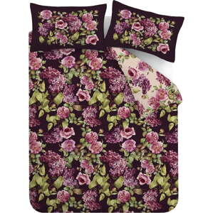 Fialové bavlněné povlečení na jednolůžko 135x200 cm Pia Floral – RHS