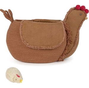 Hnědý látkový dětský koš na hračky 48x32x29 cm Chicken Toffee – Lorena Canals