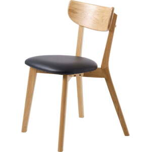 Jídelní židle v černé a přírodní barvě v sadě 2 ks Pero – Unique Furniture