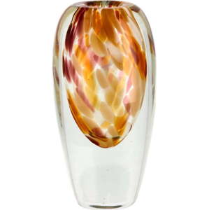 Oranžová skleněná ručně vyrobená váza (výška 21 cm) Otea – Villa Collection