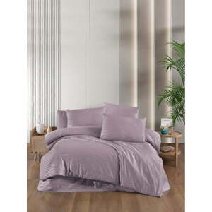 Fialové damaškové povlečení na dvoulůžko/prodloužené s prostěradlem/4dílné 200x220 cm – Mila Home