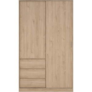 Šatní skříň v dekoru dubu s posuvnými dveřmi v přírodní barvě 119x200x60 cm Naia – Tvilum