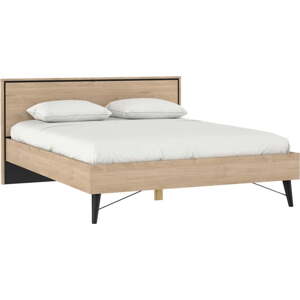 Dvoulůžková postel v dekoru dubu s roštem 160x200 cm v přírodní barvě Ry – Tvilum
