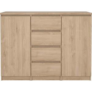 Komoda v dekoru dubu v přírodní barvě 121x91x50 cm Naia – Tvilum