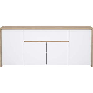 Bílá/v přírodní barvě komoda v dekoru dubu 197x84x48 cm Next – Tvilum
