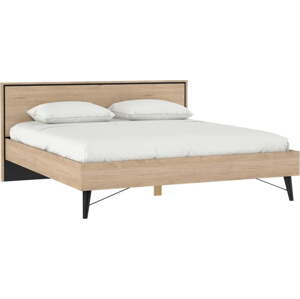 Dvoulůžková postel v dekoru dubu s roštem 180x200 cm v přírodní barvě Ry – Tvilum