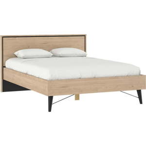 Dvoulůžková postel v dekoru dubu bez roštu 140x200 cm v přírodní barvě Ry – Tvilum