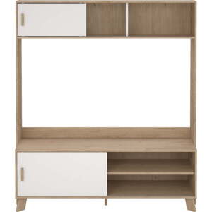 Bílá/v přírodní barvě TV sestava v dekoru dubu 159x181x48 cm Ikast – Tvilum