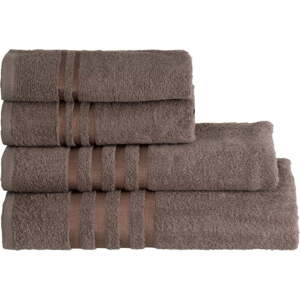 Hnědý froté bavlněný ručník 50x100 cm Simple – Casa Selección