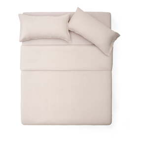 Povlečení šedobéžové na dvoulůžko/prodloužené s příměsí lnu 240x220 cm Simmel – Kave Home