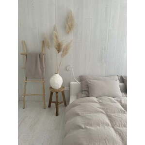Béžové mušelínové povlečení na jednolůžko 135x200 cm Plain Muslin – Butter Kings