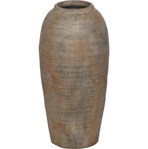 Hnědá keramická vysoká váza (výška 49 cm) Antigo – Ixia
