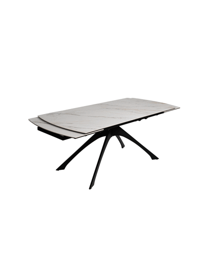 Rozkládací jídelní stůl s deskou v dekoru mramoru s přídavnou deskou 90x180 cm Rocía – Ixia