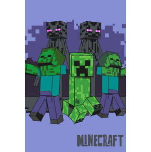 Fleecová dětská deka 100x150 cm Minecraft "Mobs coming for you" – Jerry Fabrics