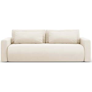 Béžová sametová rozkládací pohovka s úložným prostorem 238 cm Belfast – Cosmopolitan Design