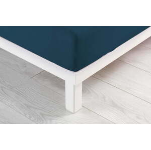 Tmavě modré napínací prostěradlo jersey 90x190 cm Jersy – douceur d'intérieur