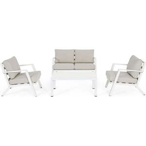 Bílý hliníkový zahradní lounge set pro 4 Harley – Bizzotto