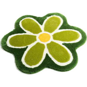 Zelená koupelnová předložka ø 90 cm Flower – Foutastic