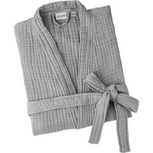 Šedý mušelínový župan velikost L/XL Kimono – Foutastic