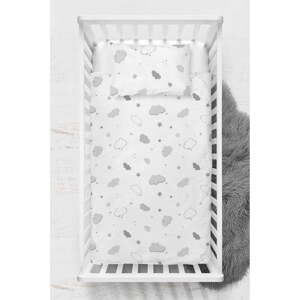 Bílé dětské povlečení do postýlky z bavlny Renforcé 100x150 cm Bulut – Mijolnir