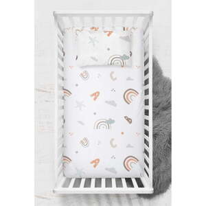 Bílé dětské prostěradlo do postýlky z bavlny Renforcé 100x150 cm Abc – Mijolnir