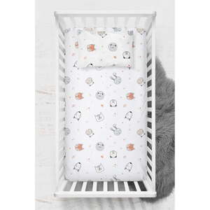 Bílé dětské prostěradlo do postýlky z bavlny Renforcé 100x150 cm Safari – Mijolnir