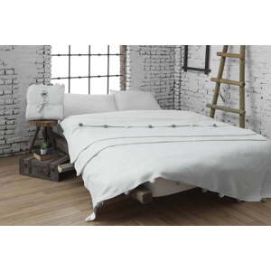 Krémový fleecový přehoz 150x200 cm Pom Pom – Mijolnir