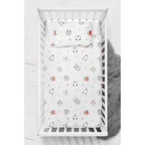 Bílé dětské povlečení do postýlky z bavlny Renforcé 100x150 cm Safari – Mijolnir