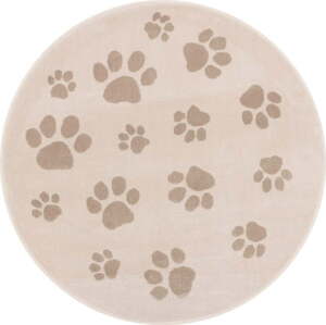 Béžový dětský koberec ø100 cm Paws Light Beige – FD